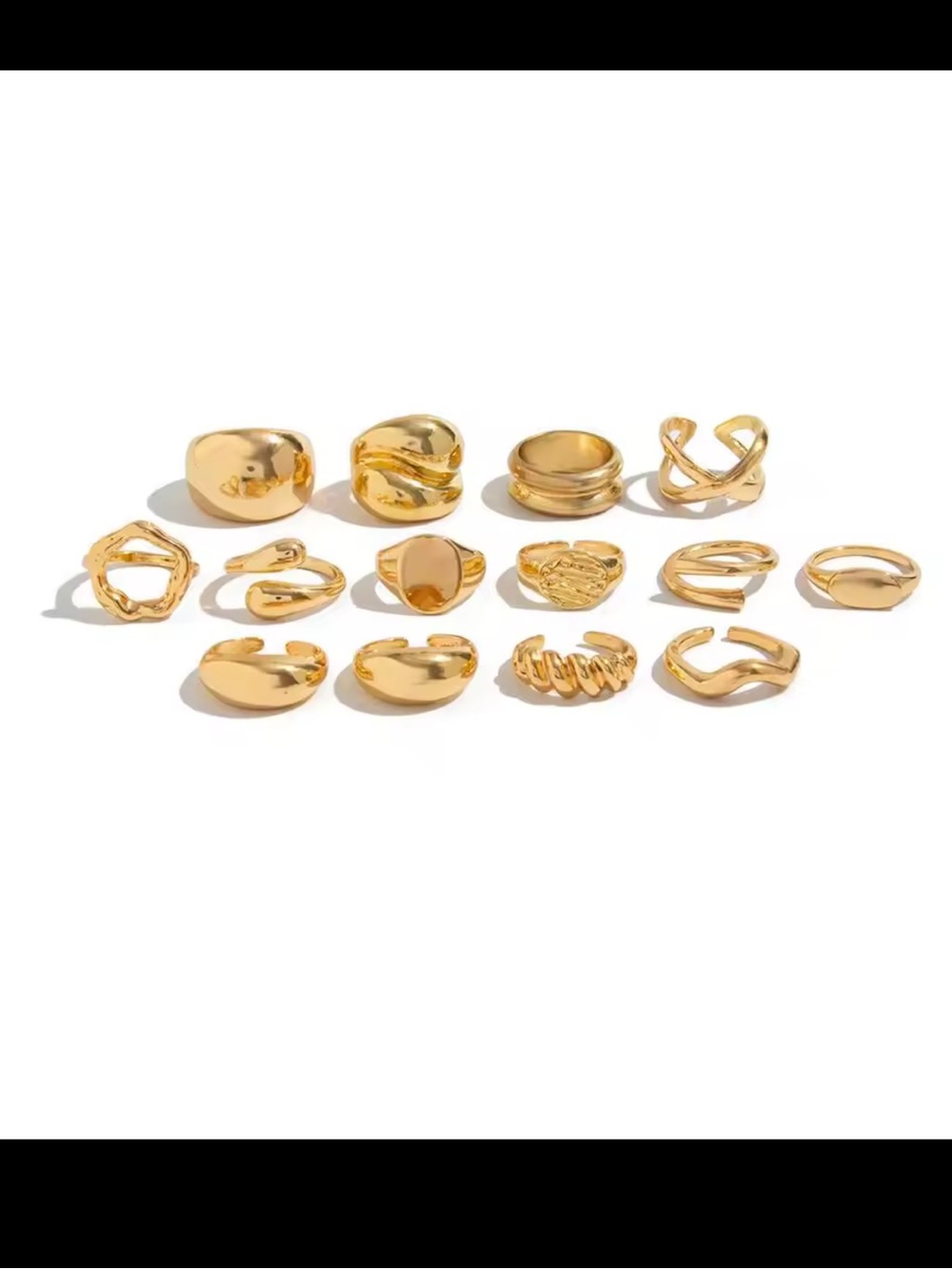 Retro Gold Rings Set - Picture 5 of 5